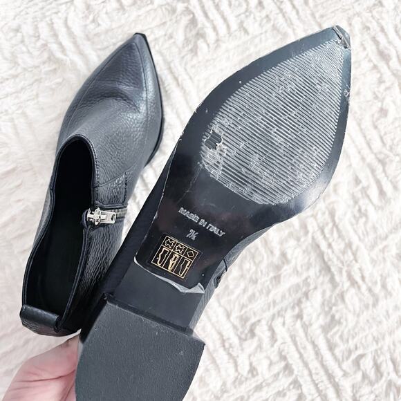 Everlane Boss Black Pebbled Leather Ankle Booties - Picture 7 of 9